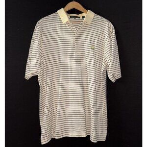 Augusta National Masters Polo Shirt Pima Cotton Yellow Black Stripes Size Large